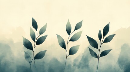 Green Botanical Leaf Pattern Abstract Illustration Organic Nature Background Summer Floral Design