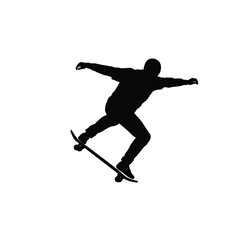 silhouette of a young man jumping