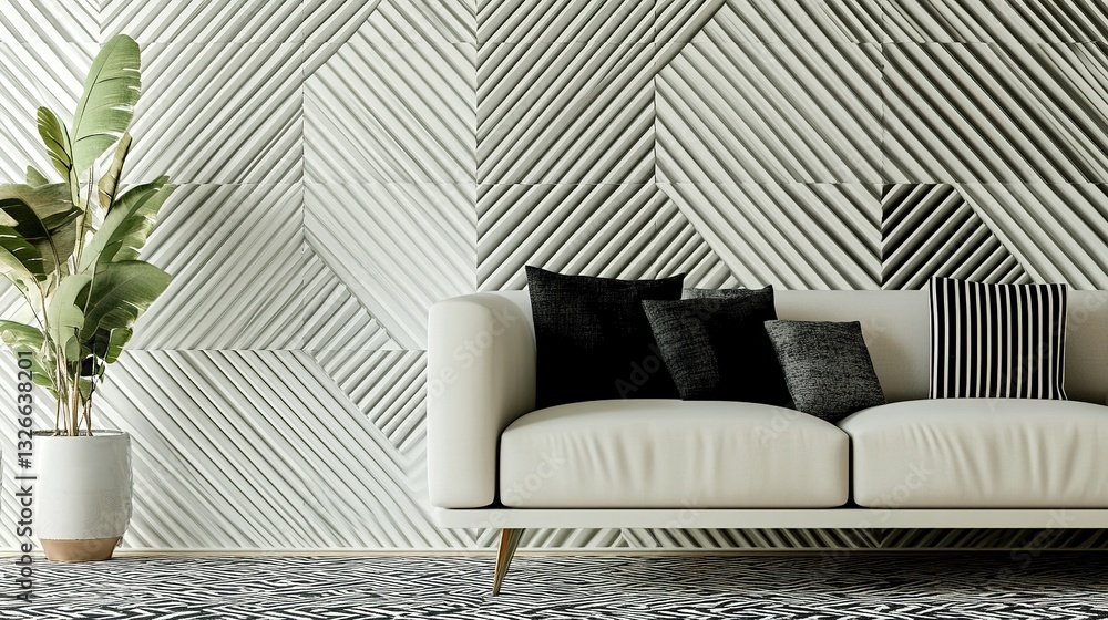 Poster a modern abstract geometric pattern with simple, clean lines.