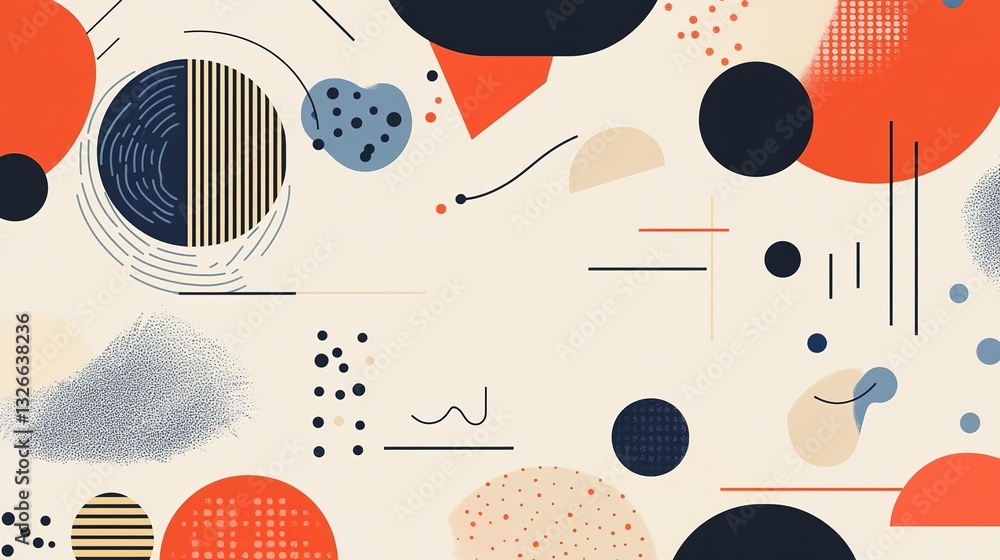 Poster a modern abstract geometric pattern with simple, clean lines.