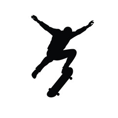 silhouette of a man jumping