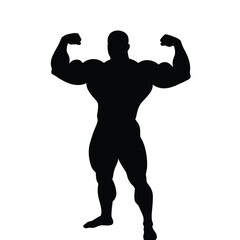 Fototapeta premium silhouette of a bodybuilder