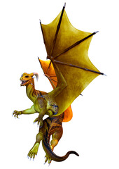 Obraz premium 3D Rendering Fairy Tale Dragon on White