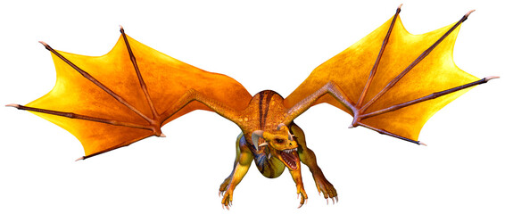 Naklejka premium 3D Rendering Fairy Tale Dragon on White