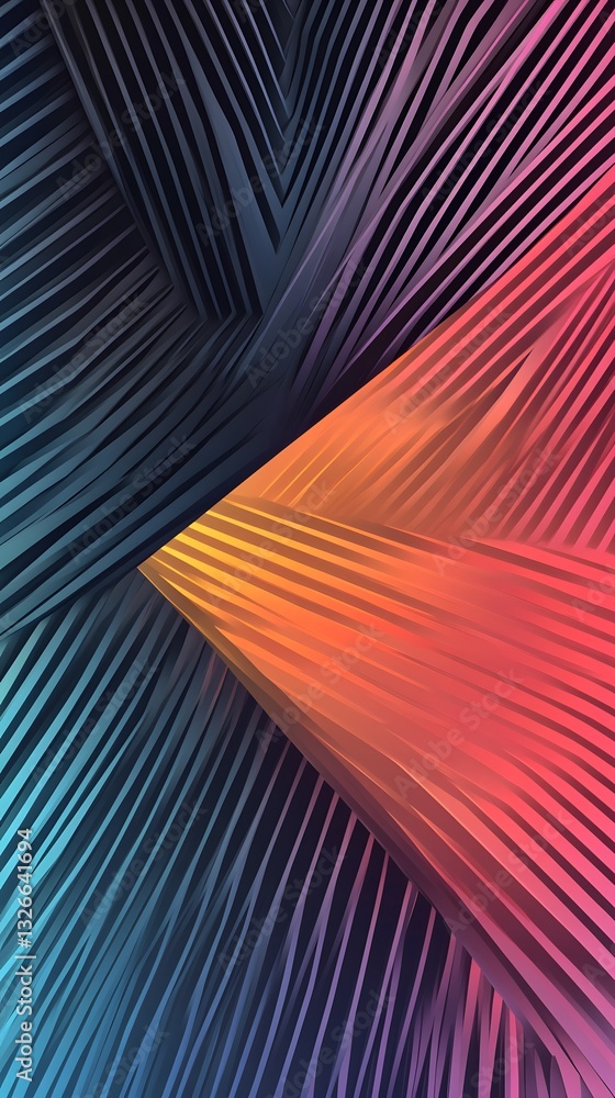 Poster Colorful geometric pattern forming a dynamic and vibrant abstract background