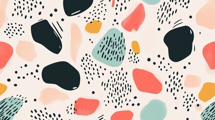 Fototapeta premium A playful abstract geometric pattern with irregular shapes.