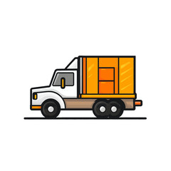 Modern Flat Style Delivery Truck Illustration on White Background