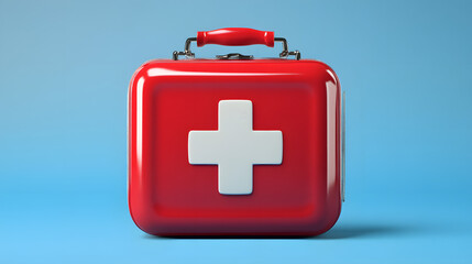 Professional first aid kit illustration on isolated background for medical concepts