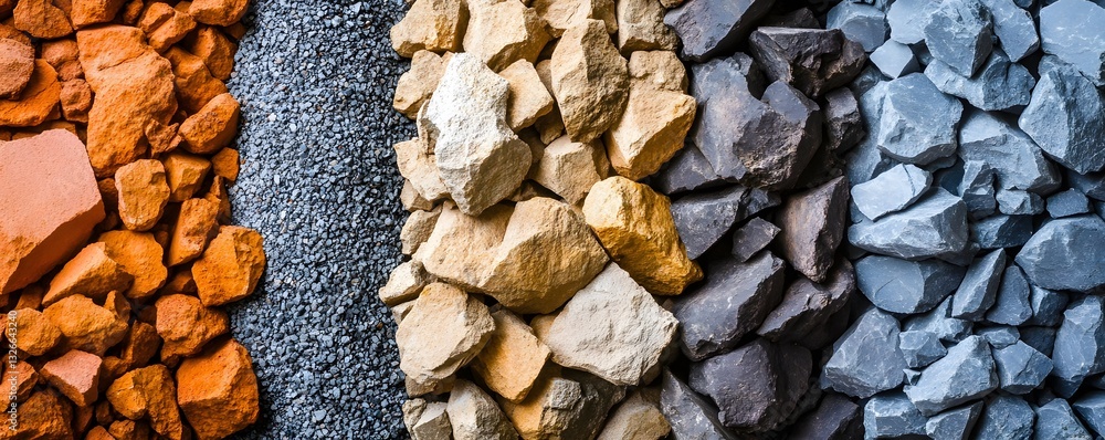 Aufkleber Different construction aggregates showing various colors and textures