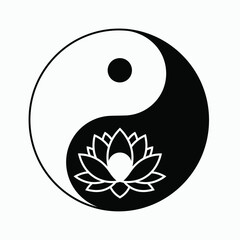 yin yang symbol with flowers