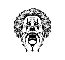 Surprised Clown: A Black and White Expression
The Startled Clown: An Exaggerated Reaction
Wide-Eyed Wonder: A Clown's Shocking Moment
Comic Surprise: The Clown's Intense Expression
Astonished Clown: A