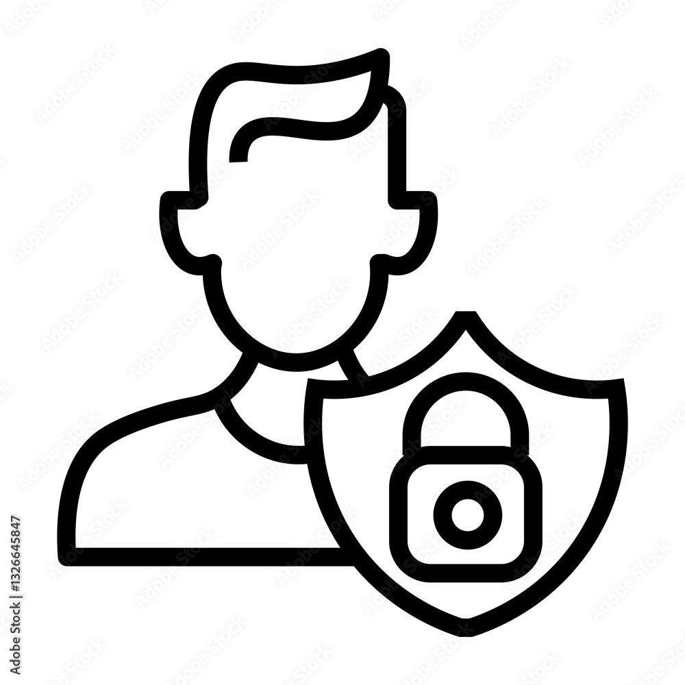 Poster user access vector icon