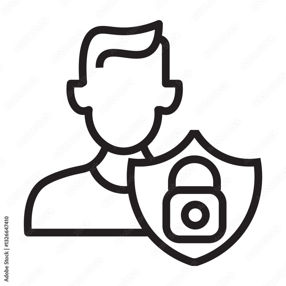 Poster user access vector icon