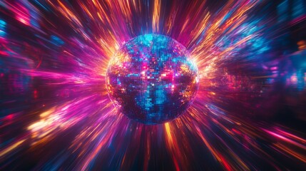 Disco Ball and Neon Lights for Nightlife