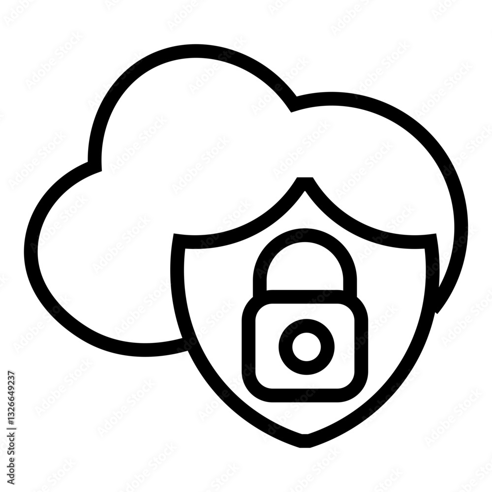 Poster cloud security vector icon
