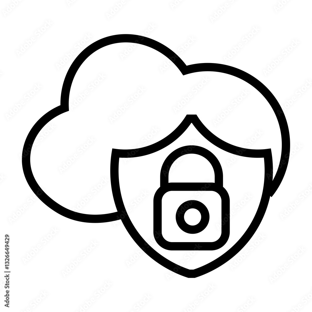 Poster cloud security vector icon
