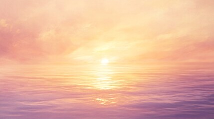 Fototapeta premium Soft sunrise layers in pastel lavender and shimmering gold plain background