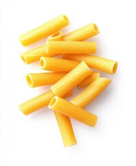 Levitation of Tubular Cannelloni Pasta Isolated on White Background