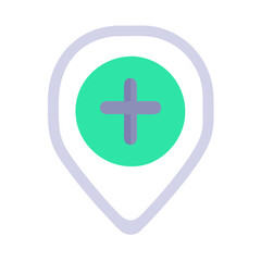Obraz premium Location pin with a cross