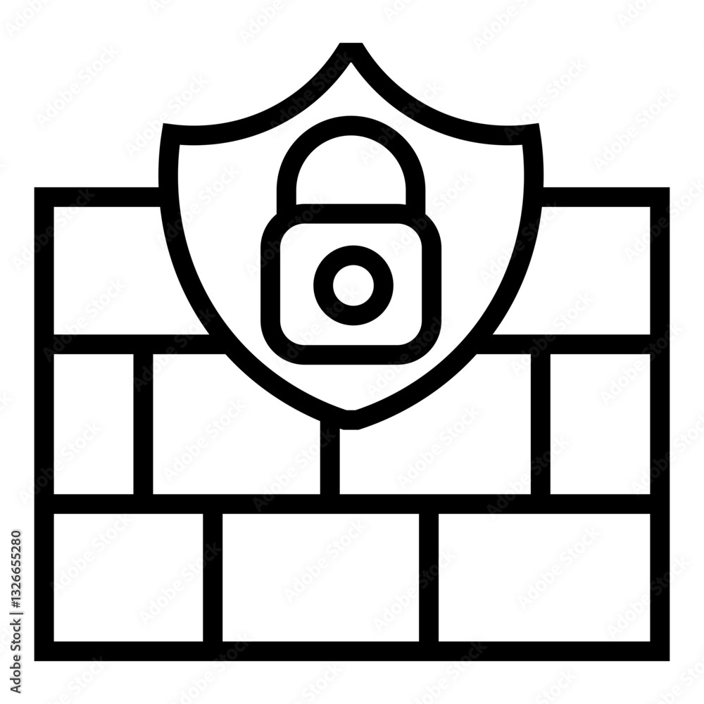 Poster firewall vector icon