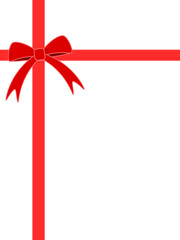 シンプルリボンイラスト　左上