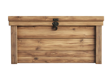 Elegant wooden storage chest with spacious interior isolated on transparent background