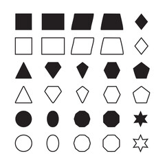Polygonal Shape Icons for Modern and Tech Designs