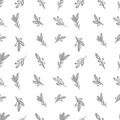 Watercolor seamless pattern with herbs and flowers. Romantic floral background. Fabric design.