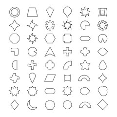 Line Art Shape Icons for Clean and Simple Graphics