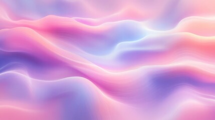 Obraz premium Seamless Holographic Pastel Pattern with Pink Blue Purple Waves and Pearl Gradient