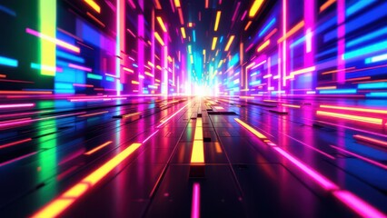 Neon Glitch Cyberpunk Aesthetic with Digital Distortion