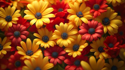 Vibrant Yellow and Red Geometric Pattern Design