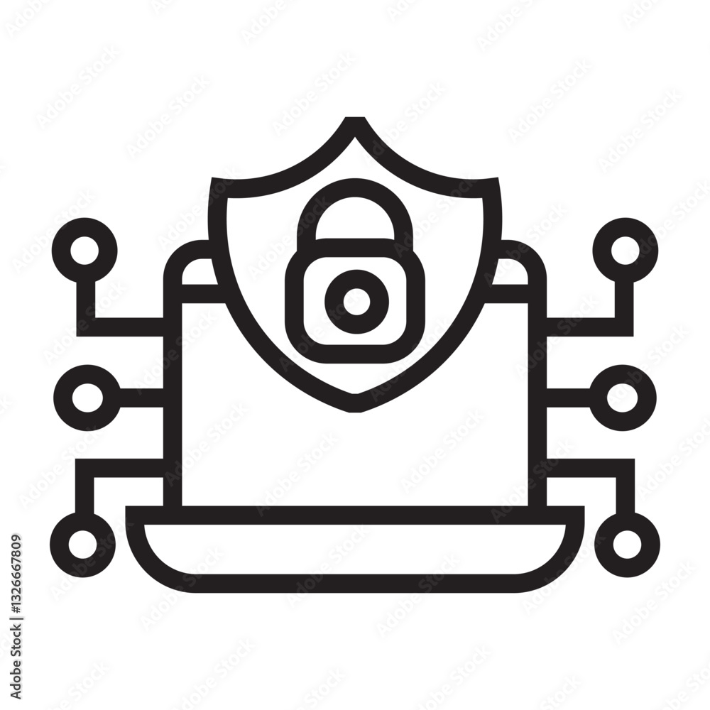 Poster cyber secure vector icon