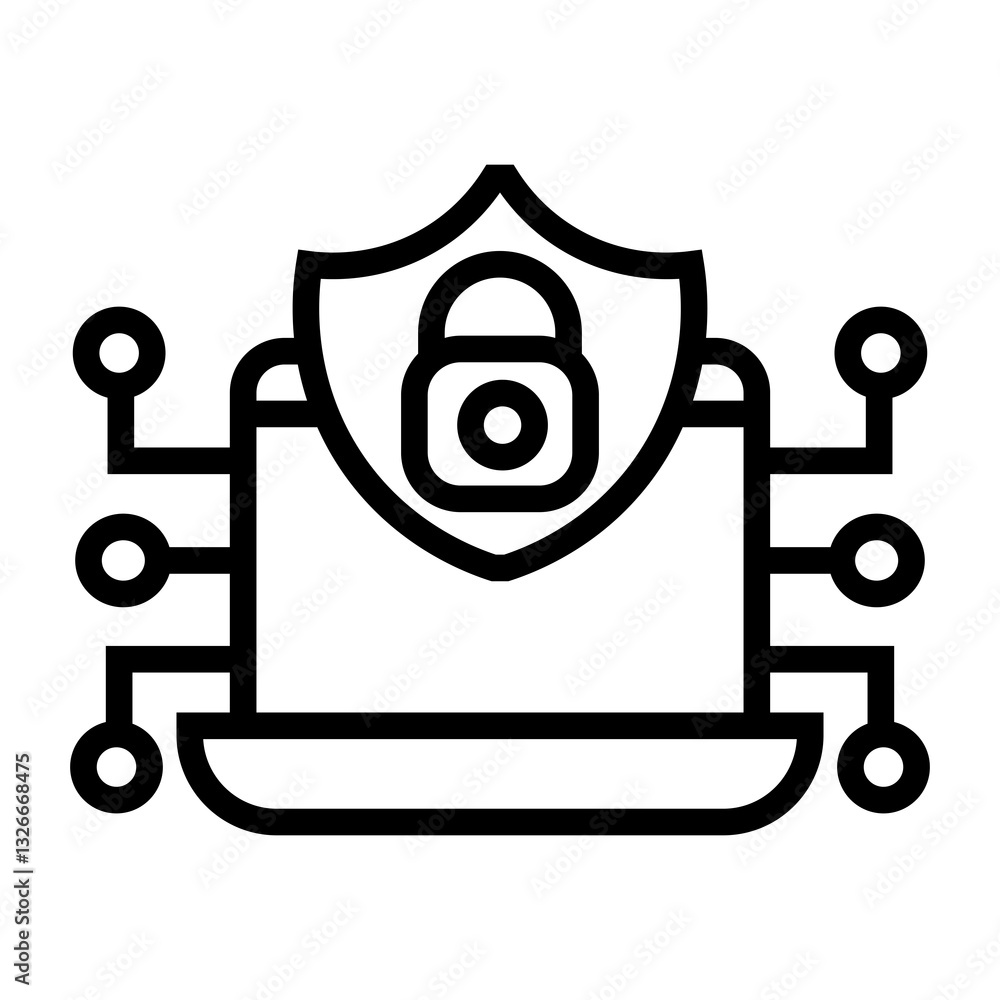 Poster cyber secure vector icon