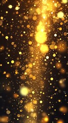 Fototapeta premium Bright golden light flash effect with transparent background and glare