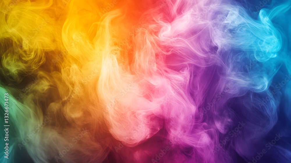 Poster colorful smoke creating abstract shapes and textures, perfect for backgrounds