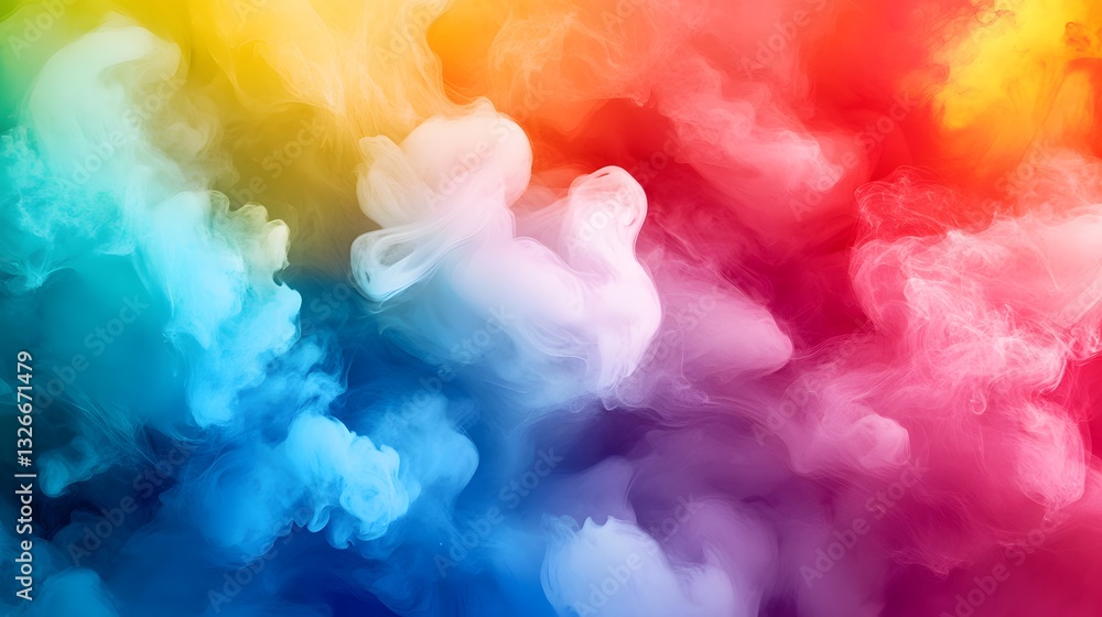 Poster Colorful smoke creating abstract background with gradient colors