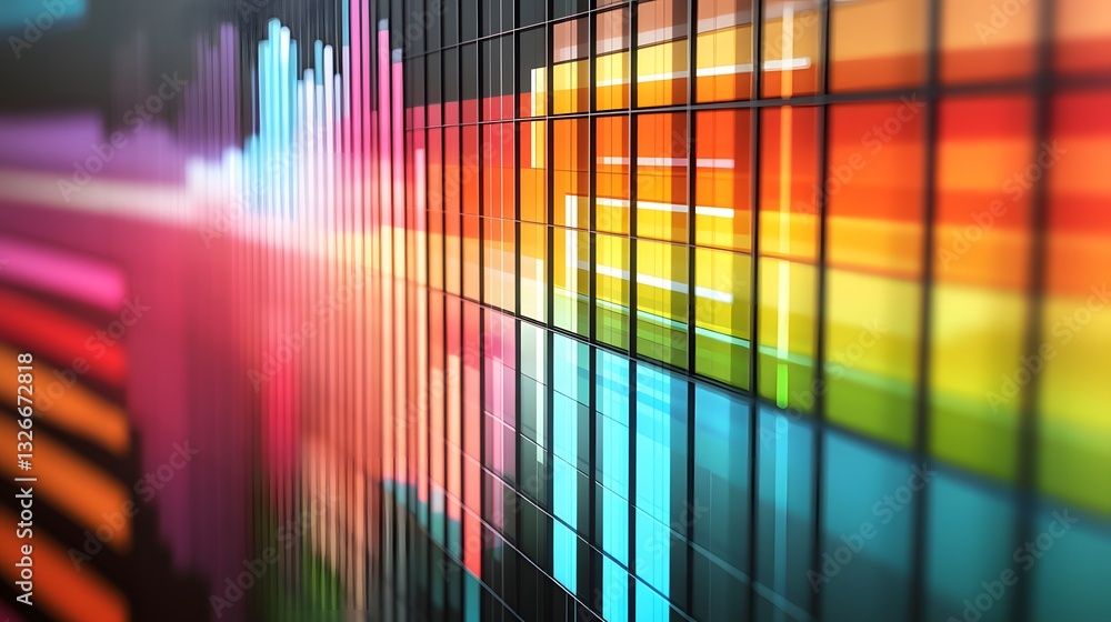 Aufkleber colorful audio spectrum displaying soundwaves on digital equalizer