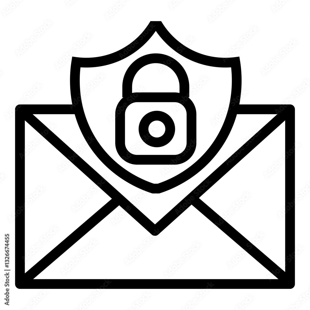 Aufkleber secure mail vector icon