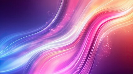 Elegant abstract background with dark blue and purple waves, accented with orange and pink, on a black backdrop, high-resolution vector illustration