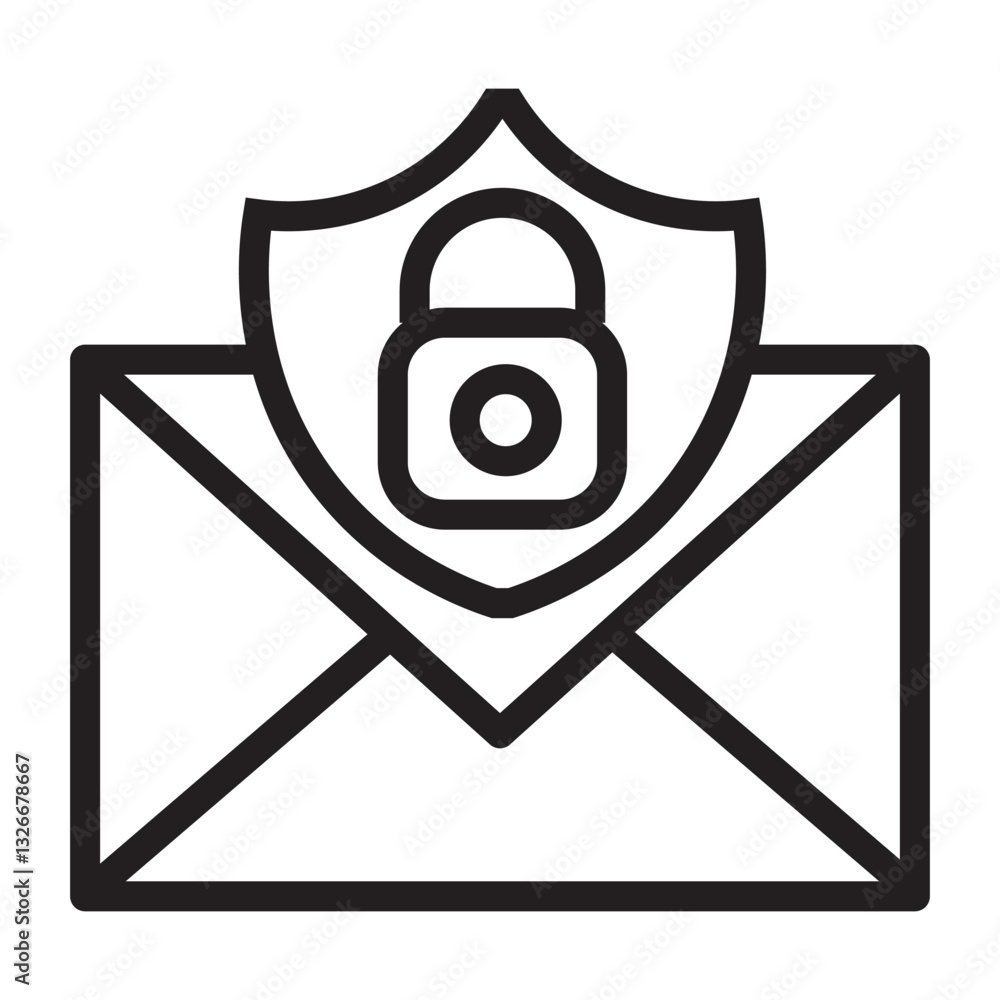 Poster secure mail vector icon