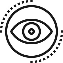 vision flat line web icon concept