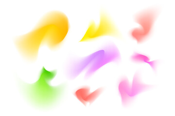 Gradient neon lights, blur wave form set, iridescent smooth holographic brush stroke isolated motion element, transparent background. Dream glow abstract dynamic watercolor shapes.