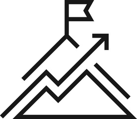 mission flat line web icon concept