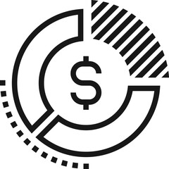 return of investment flat line web icon concept