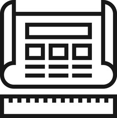 blueprint flat line web icon concept
