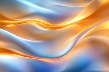 Fototapeta premium Abstract Fluid Art Background with Gold Foil Hologram and Blue Purple Hues Soft Gradients and Glossy Finish