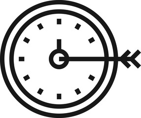 time management flat line web icon concept
