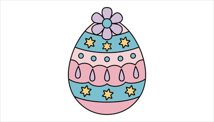 Decorative Easter Egg. Floral Pattern Design. Festive Spring Illustration.