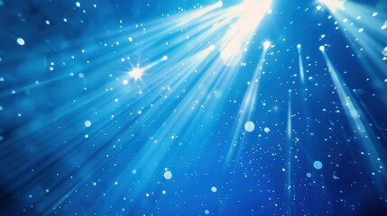 Fototapeta premium Blue sparkling lights creating a magical atmosphere